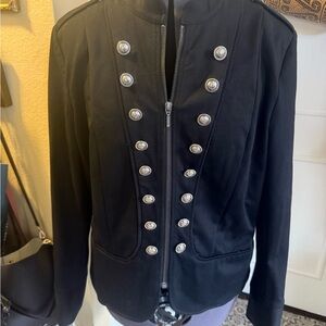 INC International Concepts Black Military Blazer